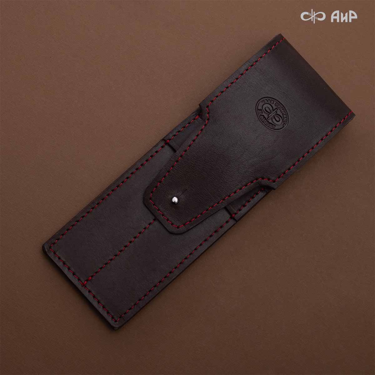 Набор Стейковый ЦМ (нож и вилка, микарта темно-зеленая с красной подложкой) - Компания «АиР»