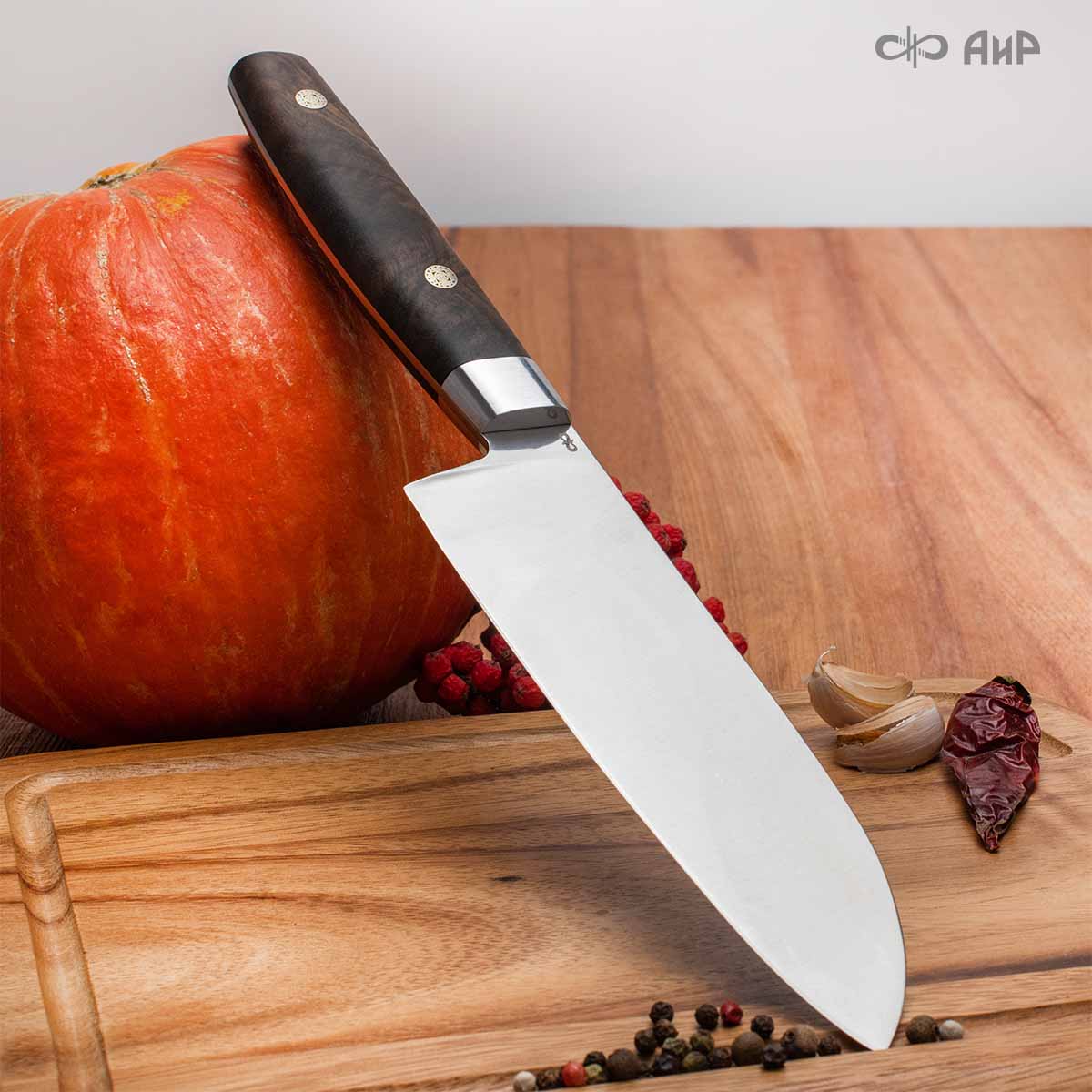 Сантоку ЦМ (стабилизированный ореховый кап, мозаичные пины) - Компания «АиР»