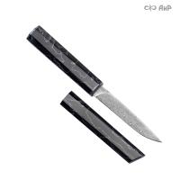 Нож Офисный (композит с алюм., черный, ZlaTi), дамасская сталь ZDI-1016
