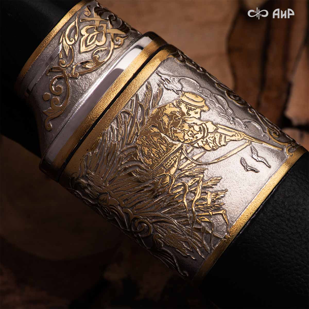 Нож Лиса с сюжетом Сезон охоты на уток, комбинированные ножны, Артикул: 38367 - Компания «АиР»