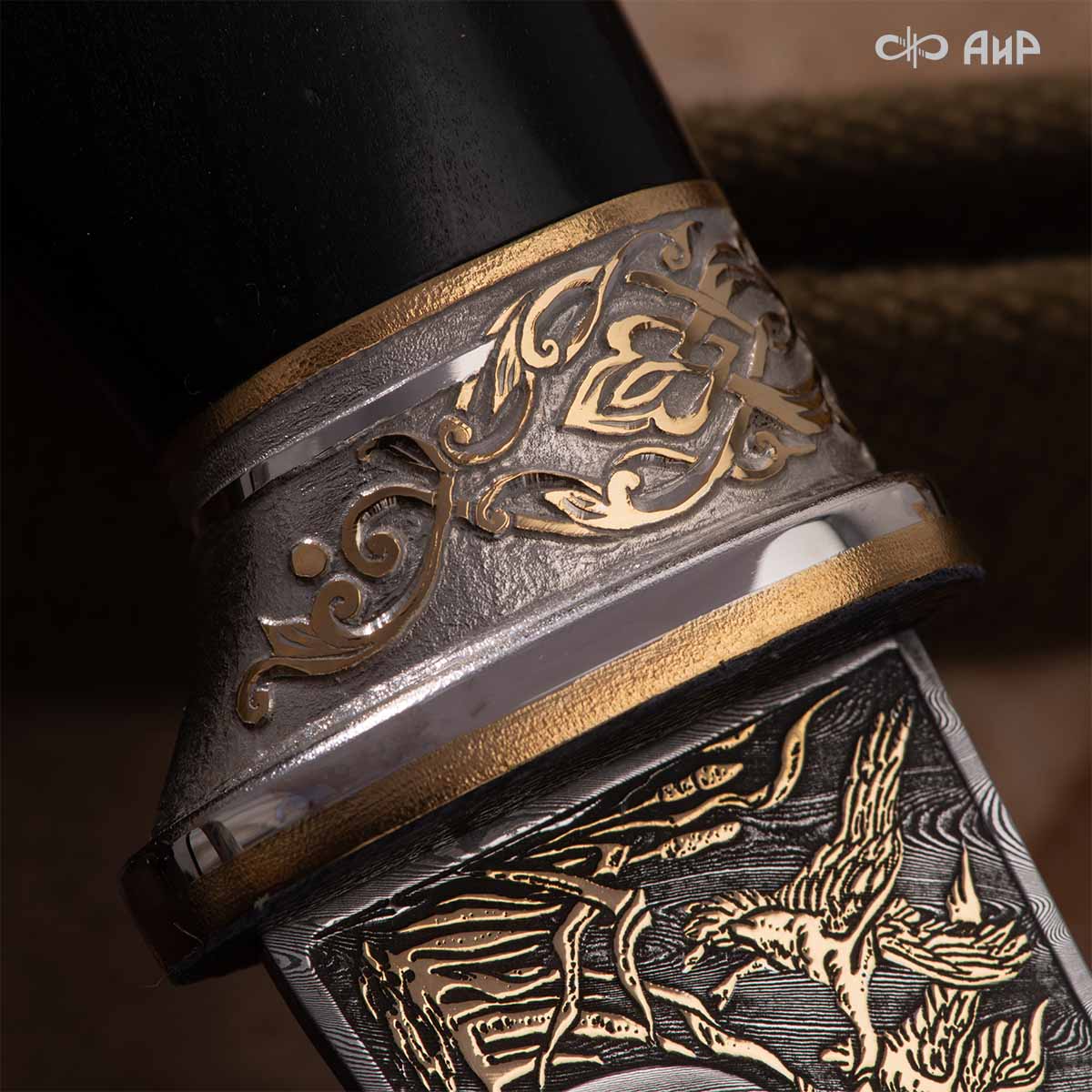 Нож Лиса с сюжетом Сезон охоты на уток, комбинированные ножны, Артикул: 38367 - Компания «АиР»