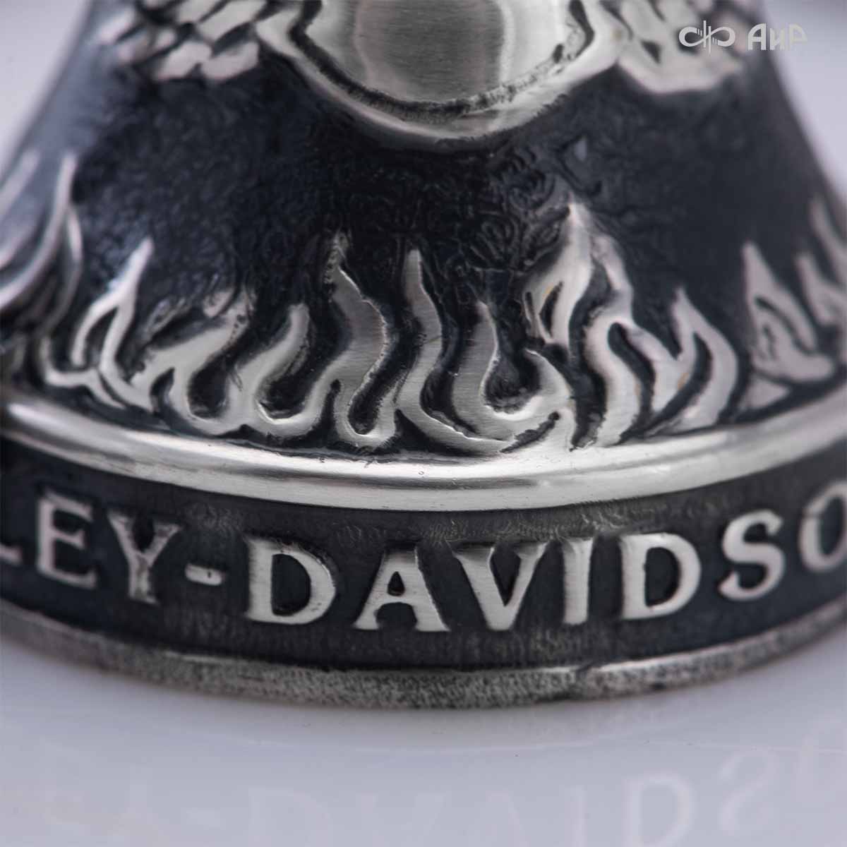 Сувенир Колокольчик Харли-Дэвидсон (Harley-Davidson) (литье, латунь, чернение серебра) - Компания «АиР»
