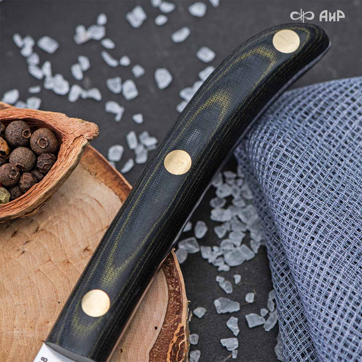 Набор Стейковый ЦМ (нож и вилка, микарта черно-желтая) - Компания «АиР»