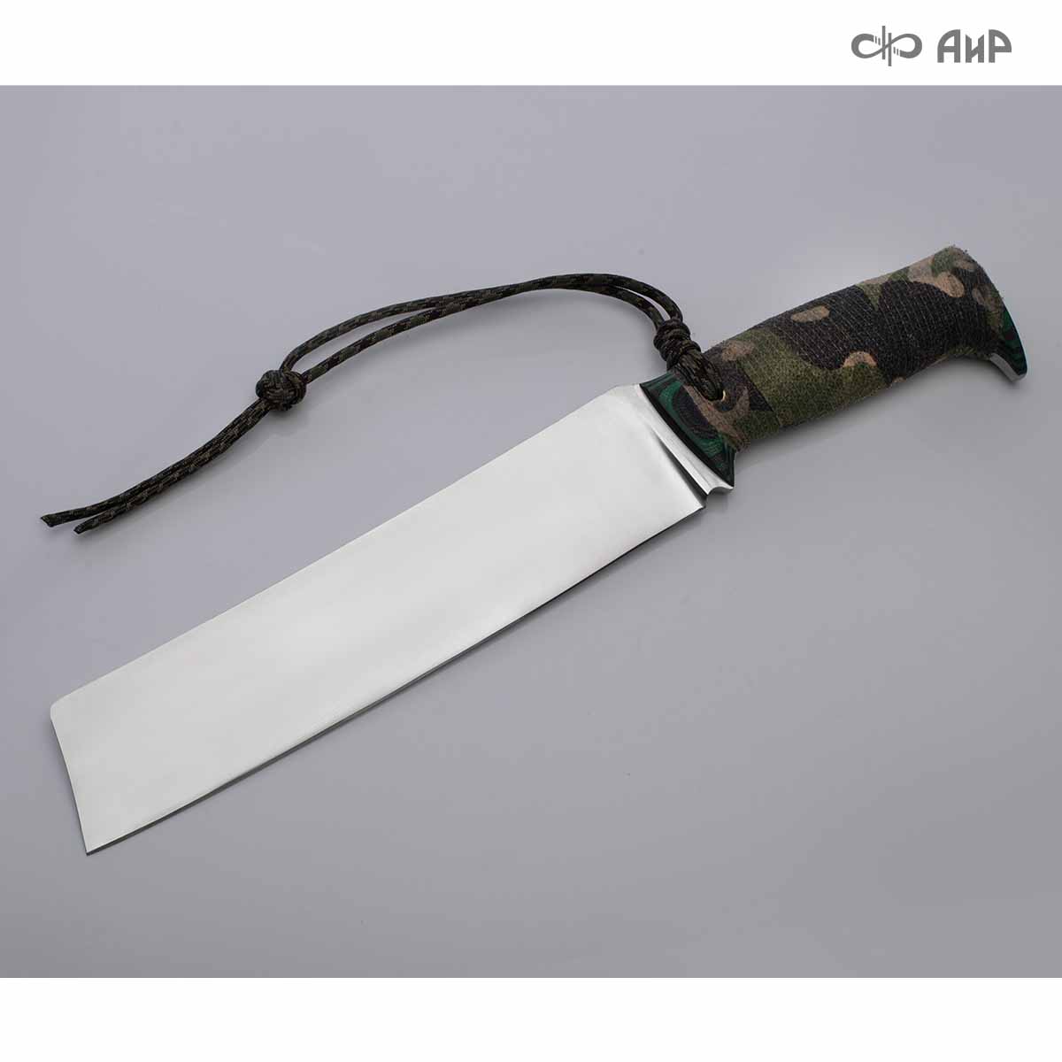 Уралмаш тесак (G10 зелено-черный, паракорд с темлячным узлом, кастомная заточка) - Компания «АиР»