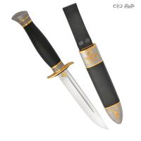  Нож Финка-2 ВДВ с золотом, 40Х10С2М, комбинированные ножны Артикул: 13085