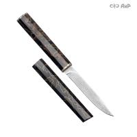 Нож Офисный (композит с латунью и бронзой, черный, мокуме гане), дамасская сталь ZDI-1016