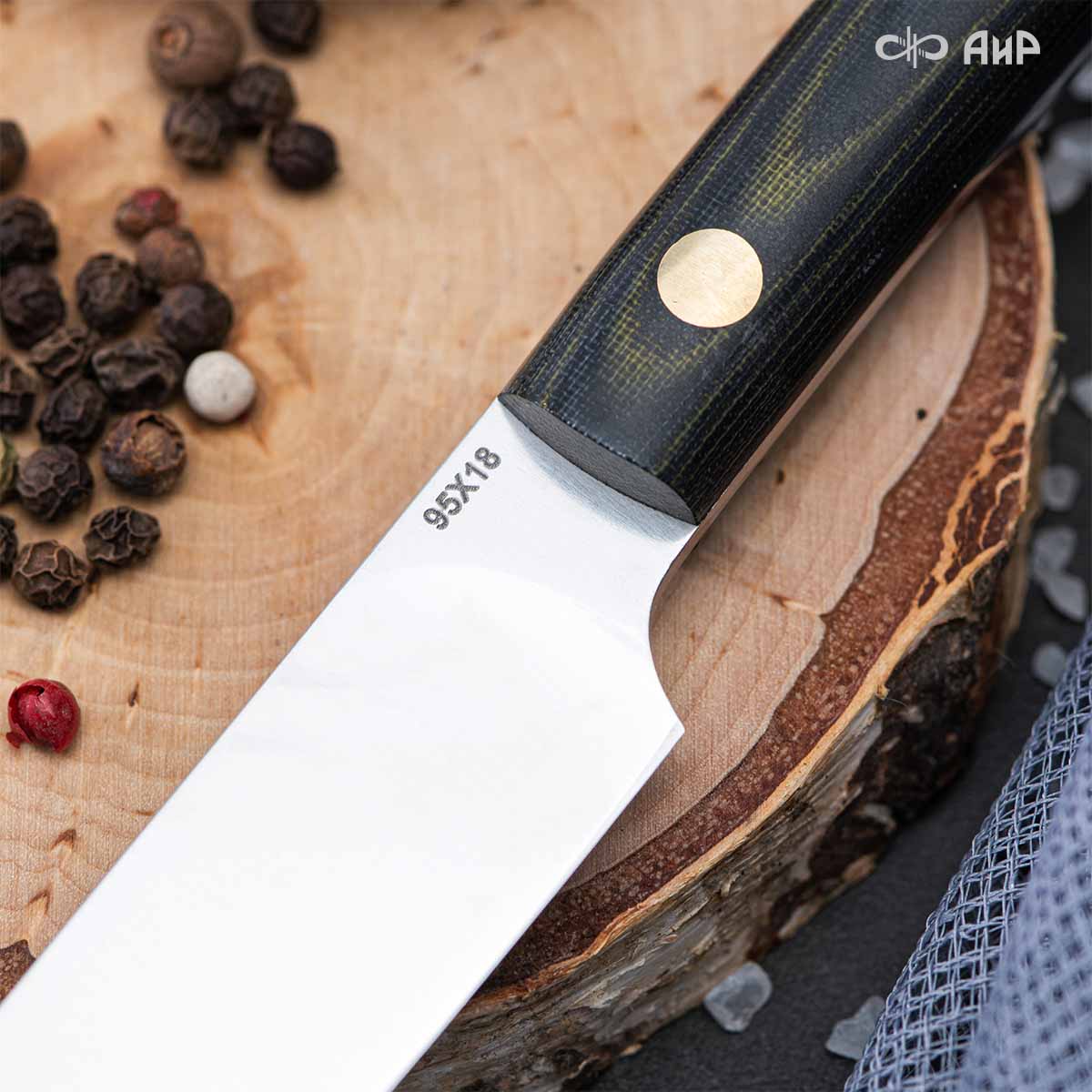 Набор Стейковый ЦМ (нож и вилка, микарта черно-желтая) - Компания «АиР»