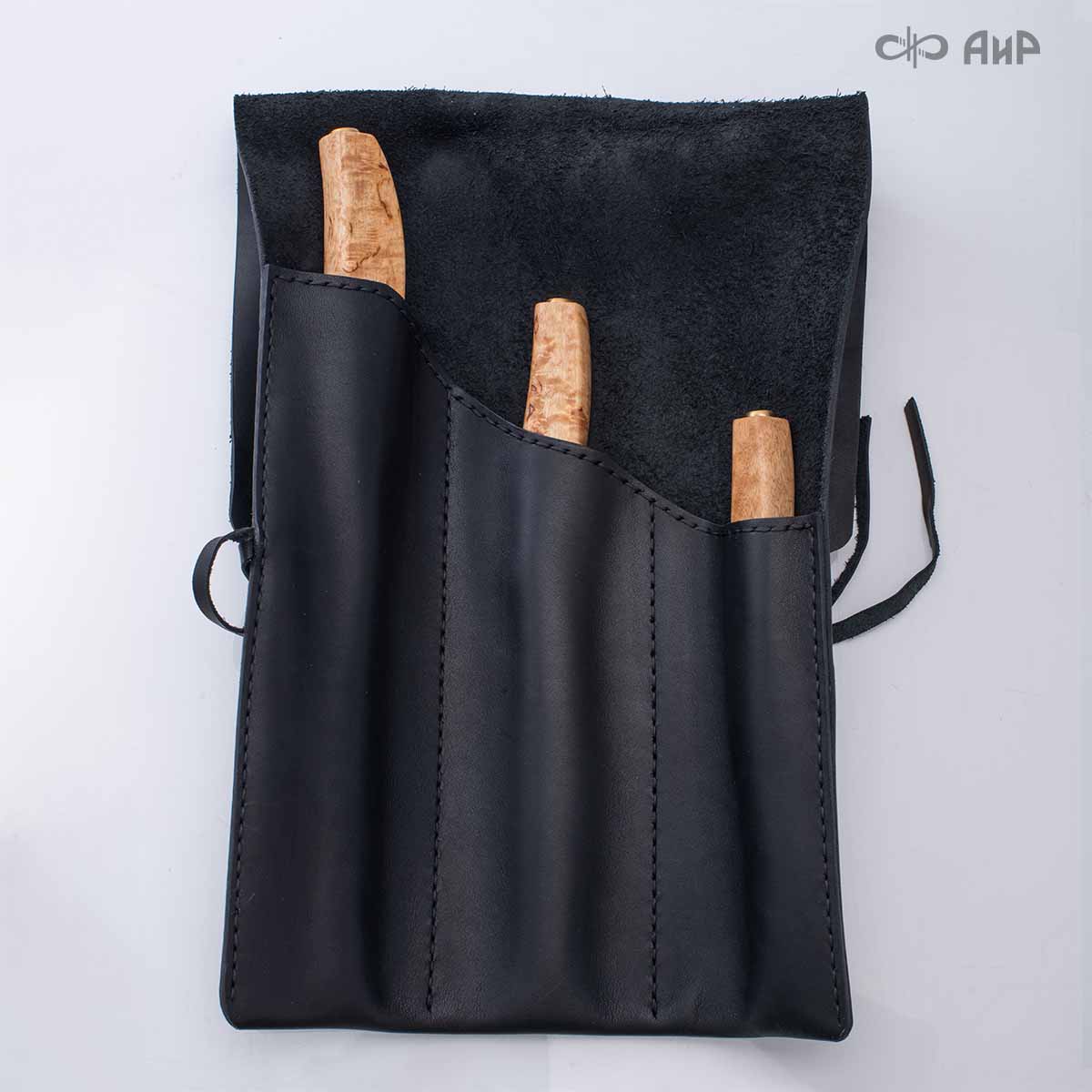 Скатка для набора Поварской-3 (кожа черная) - Компания «АиР»