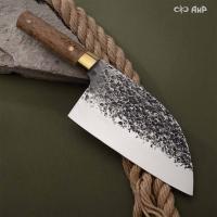 Сербский нож ЦМ (стабилизированная карельская береза натуральная, латунь, кастомная заточка)
