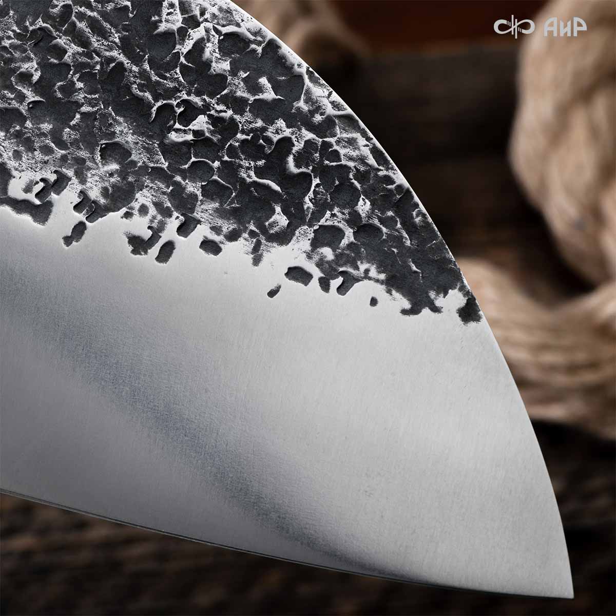 Сербский нож ЦМ (стабилизированный березовый кап, латунь, мозаичные пины, кастомная заточка) - Компания «АиР»