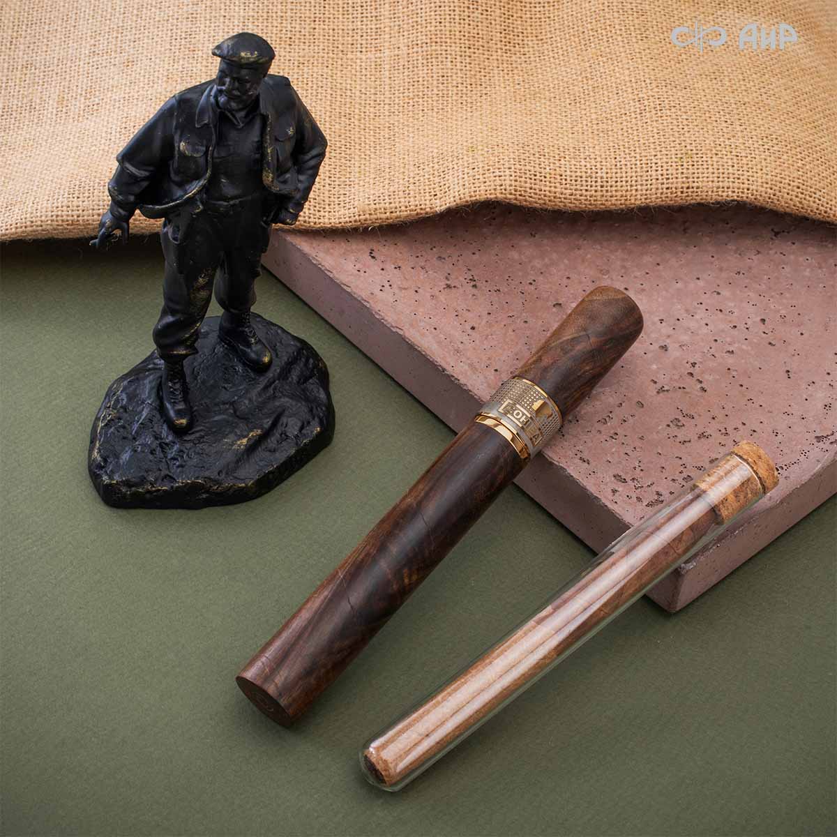 Нож Сигара Кохиба (Cohiba), ореховый кап, дамасская сталь ZDI-1016, Артикул: AF0000019699  - Компания «АиР»