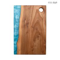 Доска сервировочная Горизонт, карагач, бирюза