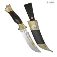 Нож Клык с сюжетом Дух шамана, комбинированные ножны, Артикул: 36196