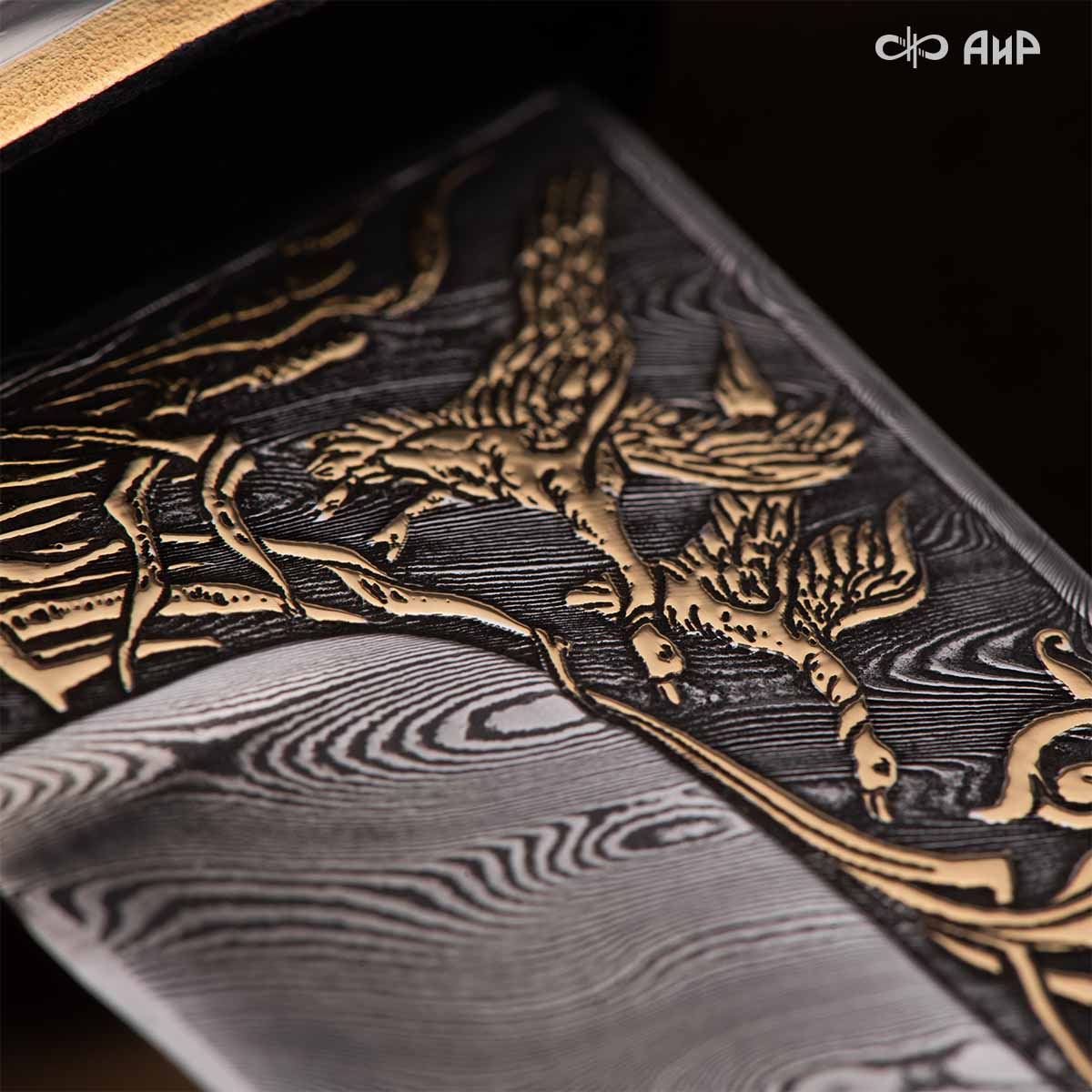 Нож Лиса с сюжетом Сезон охоты на уток, комбинированные ножны, Артикул: 38367 - Компания «АиР»