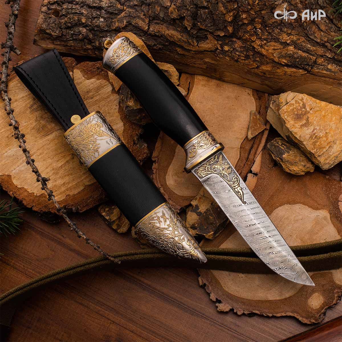 Нож Лиса с сюжетом Сезон охоты на уток, комбинированные ножны, Артикул: 38367 - Компания «АиР»