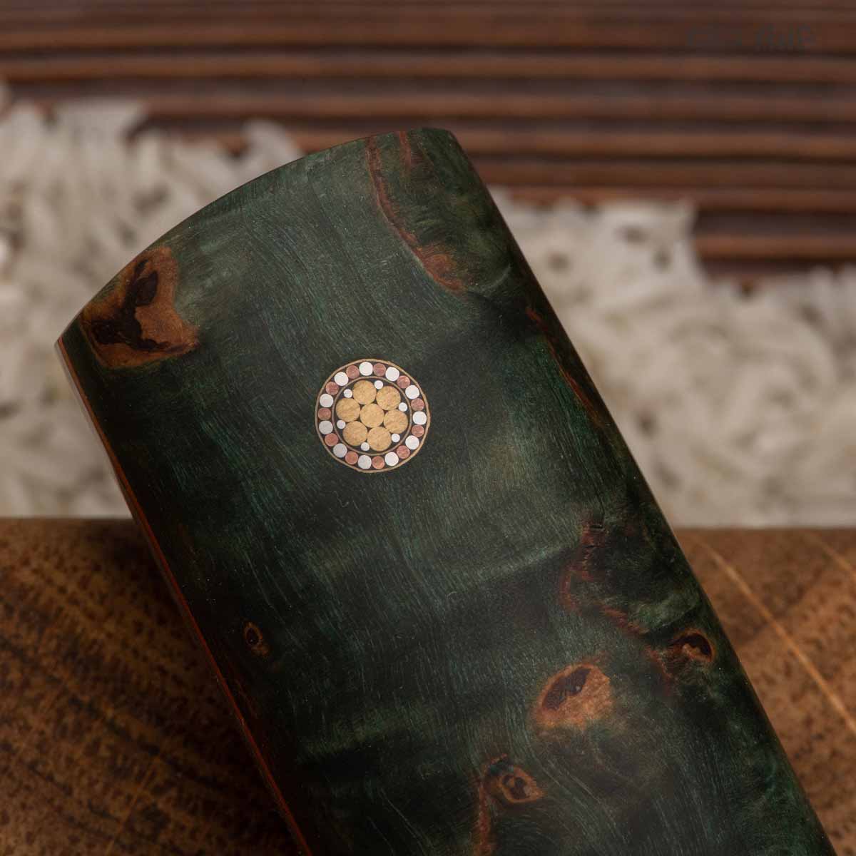 Сербский нож ЦМ (стабилизированная карельская береза зеленая, медь, фибра, мозаичные пины) - Компания «АиР»