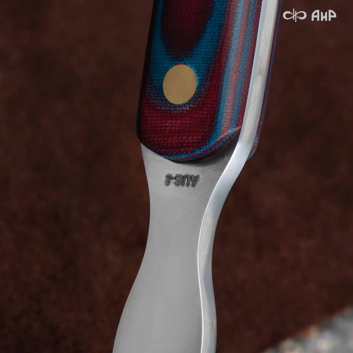 Набор Стейковый ЦМ (нож и вилка, микарта красно-синяя) - Компания «АиР»