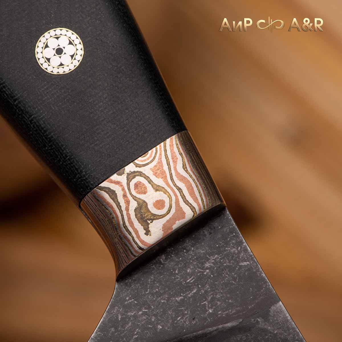 Поварской ЦМ (текстолит, мокуме гане, мозаичные пины, стоунвош, гравировка) - Компания «АиР»