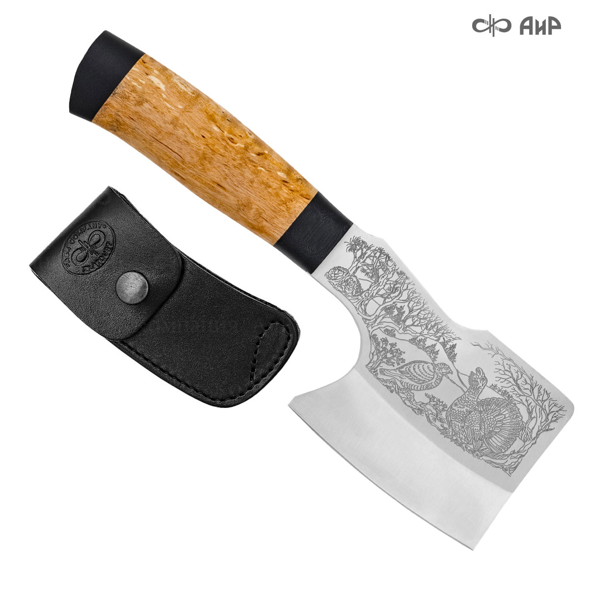 Набор Шашлычный-2 (карельская береза, гравировка глухари) - Компания «АиР»