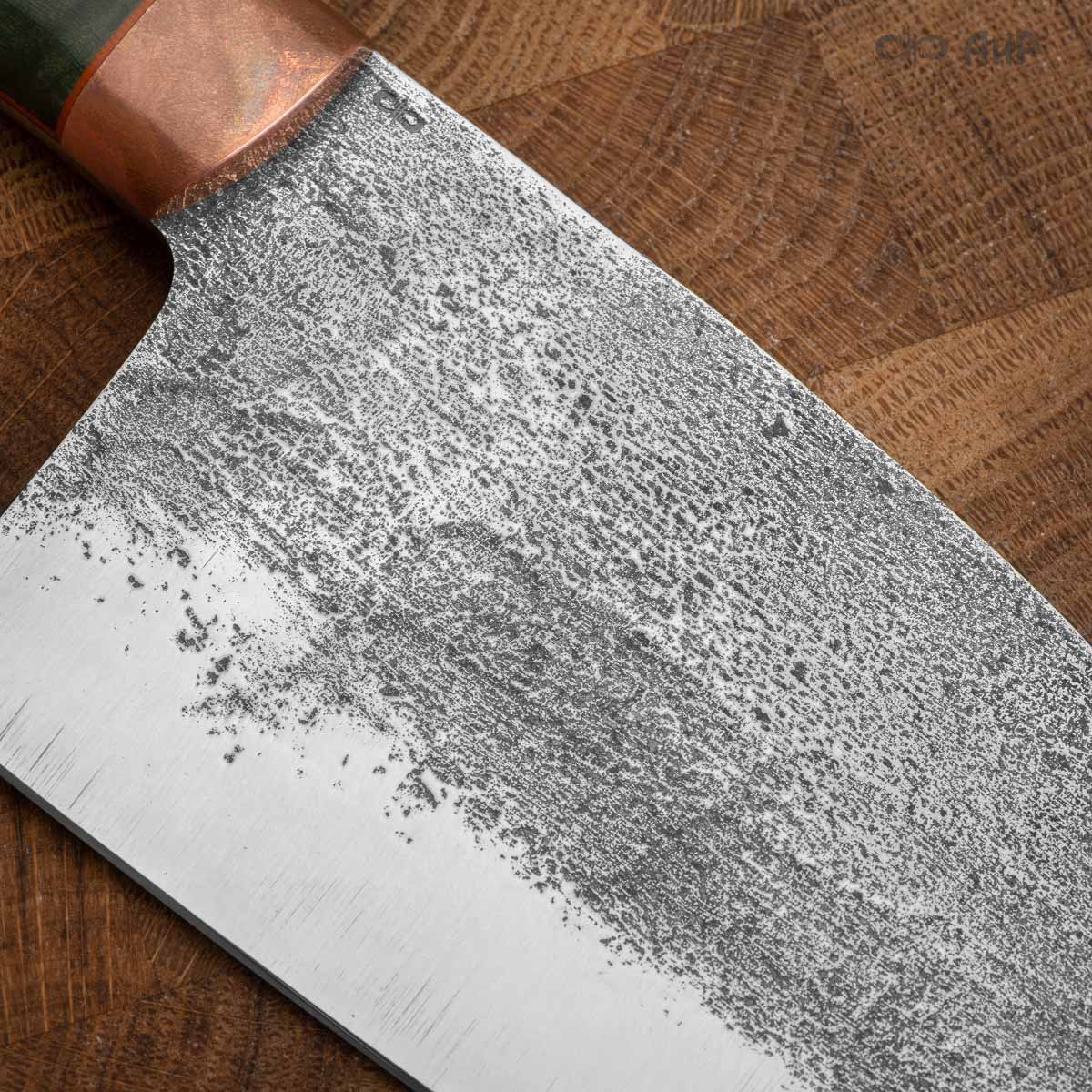 Сербский нож ЦМ (стабилизированная карельская береза зеленая, медь, фибра, мозаичные пины) - Компания «АиР»