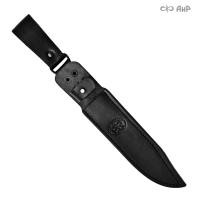 Ножны кожаные для ножа НР-43 Вишня (черные)