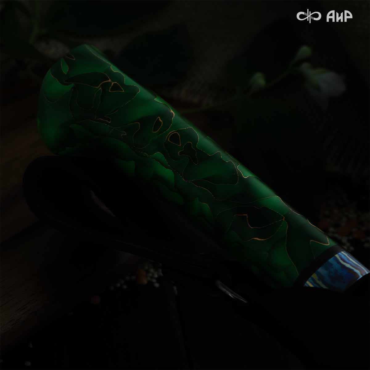 Пчак (композит светящийся и изменяющий цвет, узор волны, ЗлаТи (ZlaTi), кастомная заточка) дамасская сталь ZDI-1016, узор пирамида нью - Компания «АиР»