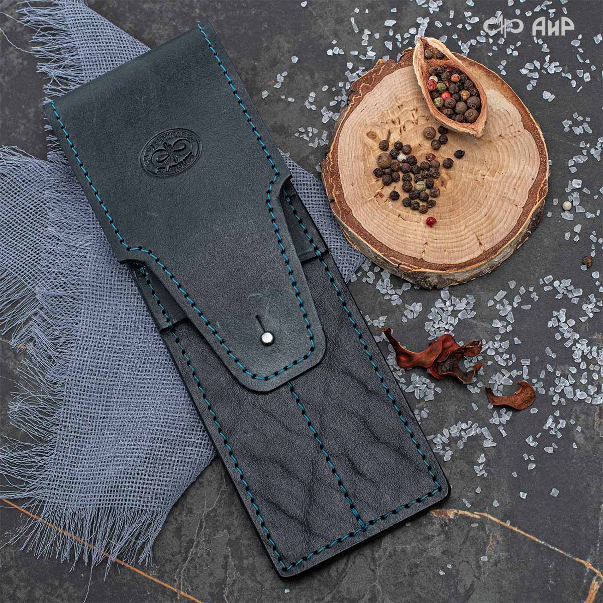 Набор Стейковый ЦМ (нож и вилка, микарта черно-желтая) - Компания «АиР»