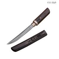  Нож Айкути, дамасская сталь ZDI-1016 (граб, фути и хабаки мокуме гане), Артикул: 36533