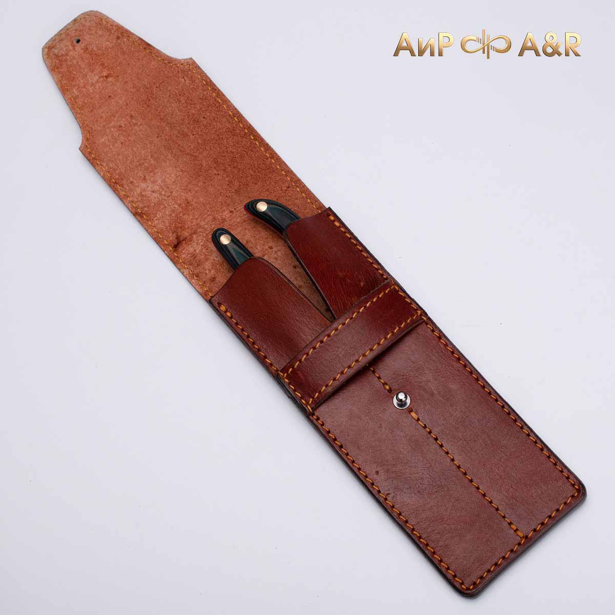 Набор Стейковый ЦМ (нож и вилка, микарта красно-синяя) - Компания «АиР»