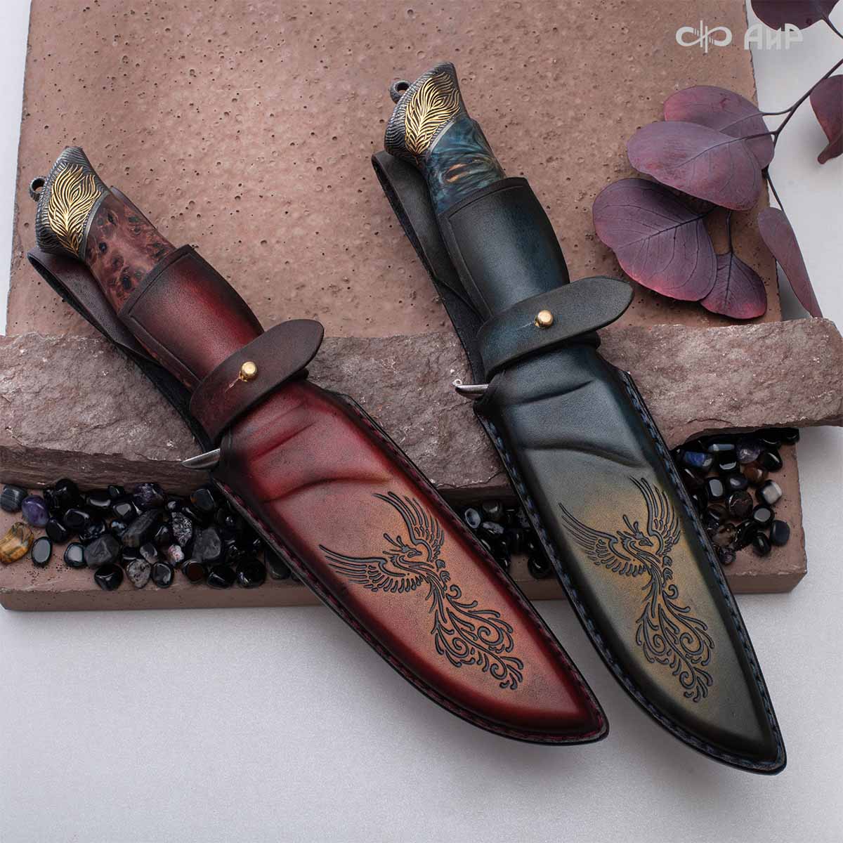 Нож Чернокрылый павлин, авторские ножны, Артикул: 39239 - Компания «АиР»