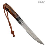 Нож Финка-5, композит с растительными волокнами желтый, авторские ножны, Артикул: 38923