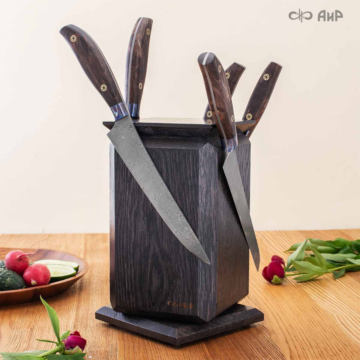 Магнитный держатель для ножей Вертушка (дуб) - Компания «АиР»