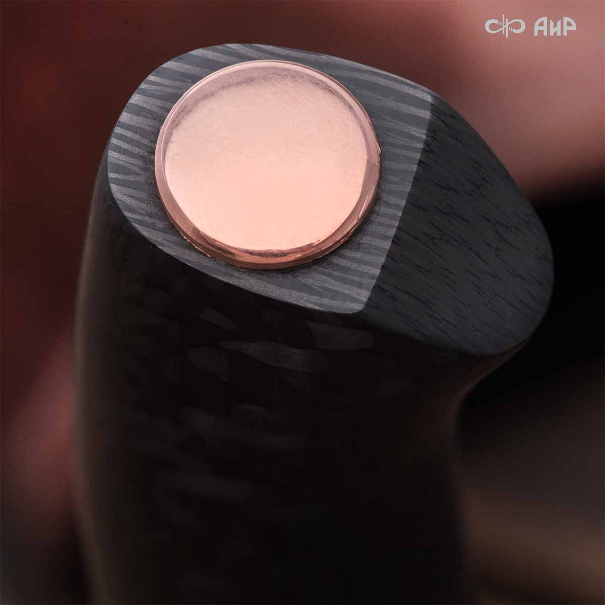 Набор Сантоку-3 (наборная рукоять: карбон черный, проставки медь, фибра, мокуме гане, ввертыш медь, авторский кейс) дамасская сталь ZDI-1016 - Компания «АиР»