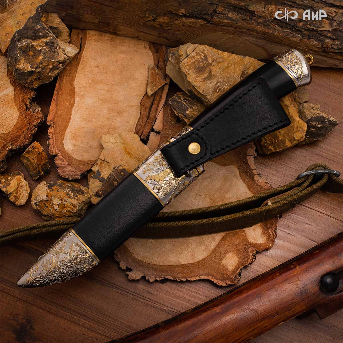 Нож Лиса с сюжетом Сезон охоты на уток, комбинированные ножны, Артикул: 38367 - Компания «АиР»