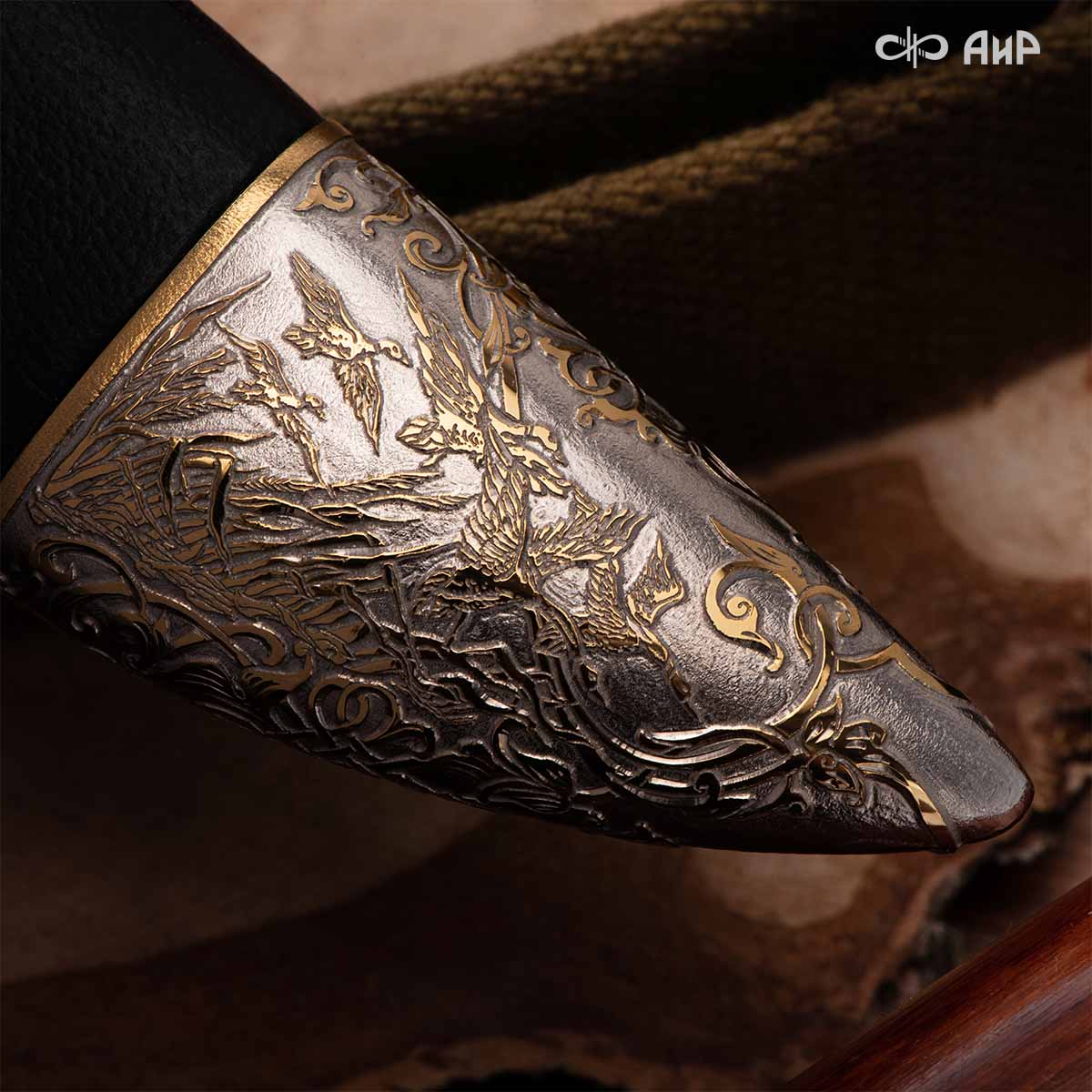 Нож Лиса с сюжетом Сезон охоты на уток, комбинированные ножны, Артикул: 38367 - Компания «АиР»