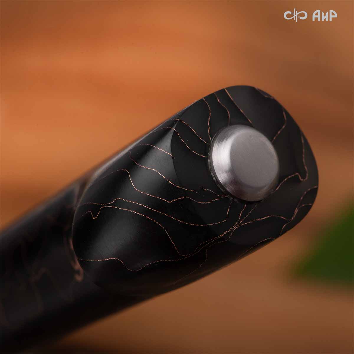 Пчак (композит светящийся и изменяющий цвет, узор волны, ЗлаТи (ZlaTi), кастомная заточка) дамасская сталь ZDI-1016, узор пирамида нью - Компания «АиР»