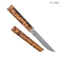 Нож Офисный (карельская береза), дамасская сталь ZDI-1016