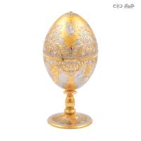  Яйцо сувенирное Пасхальное с фианитом аква, Артикул: 36878