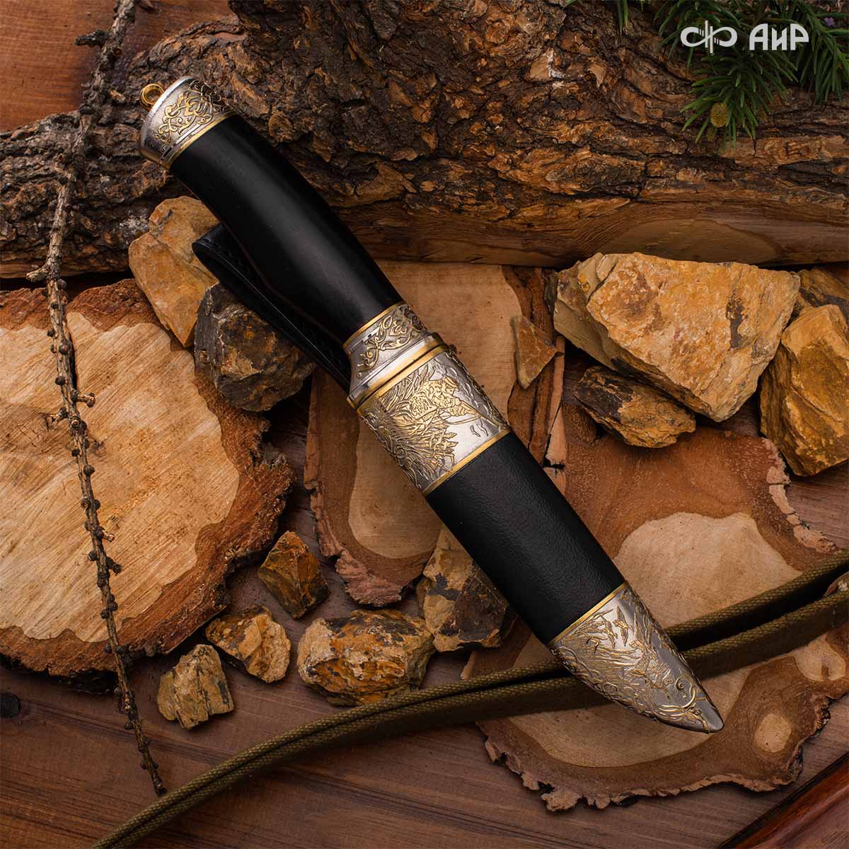 Нож Лиса с сюжетом Сезон охоты на уток, комбинированные ножны, Артикул: 38367 - Компания «АиР»