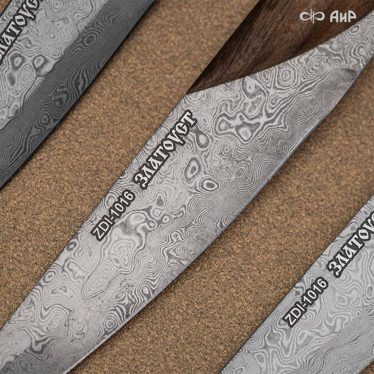 Набор стейковых ножей ЦМ (орех) дамасская сталь ZDI-1016 - Компания «АиР»