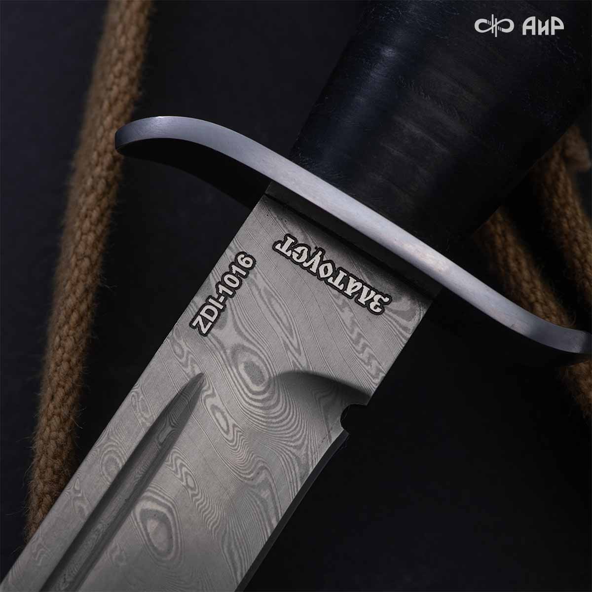 Финка-2 (кожа) дамасская сталь ZDI-1016  - Компания «АиР»