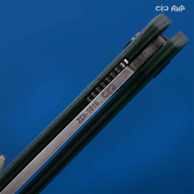 Хантер (G10 черно-зеленый, кастомная заточка) дамасская сталь ZDI-1016 - Компания «АиР»