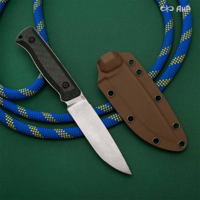 Стриж Т (карбон "зебра" зеленый) дамасская сталь ZDI-1016 - Компания «АиР»