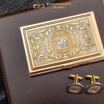  Набор: визитница карманная, запонки с гербом Челябинской области - Компания «АиР»