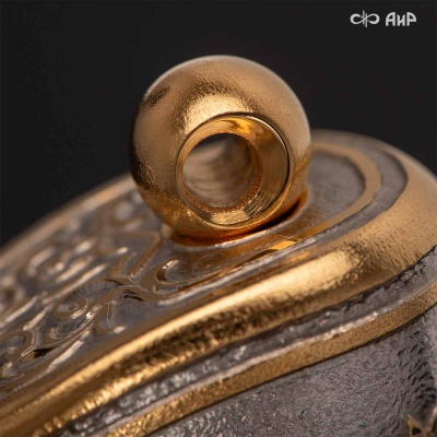 Нож Бекас с сюжетом Охотник и медведь, комбинированные ножны, Артикул: 39034 - Компания «АиР»