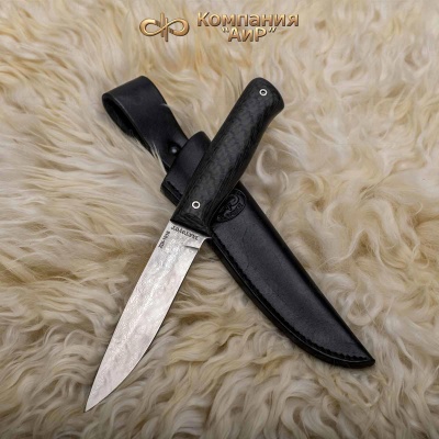 Пескарь ЦМ (карбон черный) дамасская сталь ZDI-1016 - Компания «АиР»