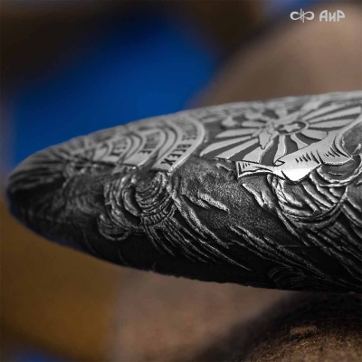 Нож Финка-2 Авиатор с серебром, дамасская сталь ZDI-1016, комбинированные ножны, Артикул: 39251 - Компания «АиР»