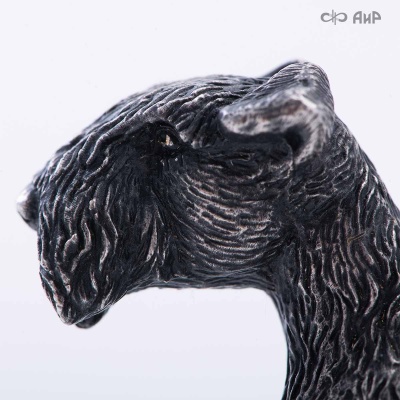 Сувенир Вельштерьер № 3 (литье, латунь, чернение серебра, магнит) - Компания «АиР»