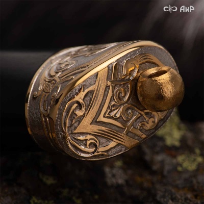 Нож Бекас с сюжетом Семейство лесных кабанов, комбинированные ножны, Артикул: 38938 - Компания «АиР»