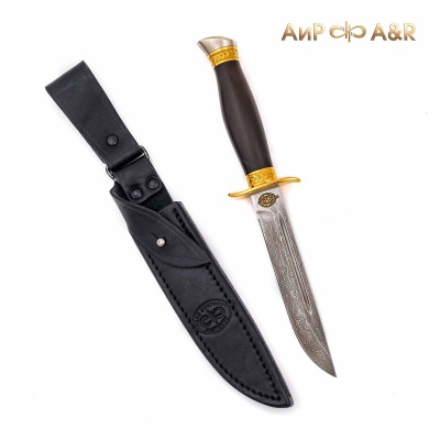  Нож Финка-2 НКВД с золотом, ZDI-1016, кожаные ножны Артикул: 37414 - Компания «АиР»